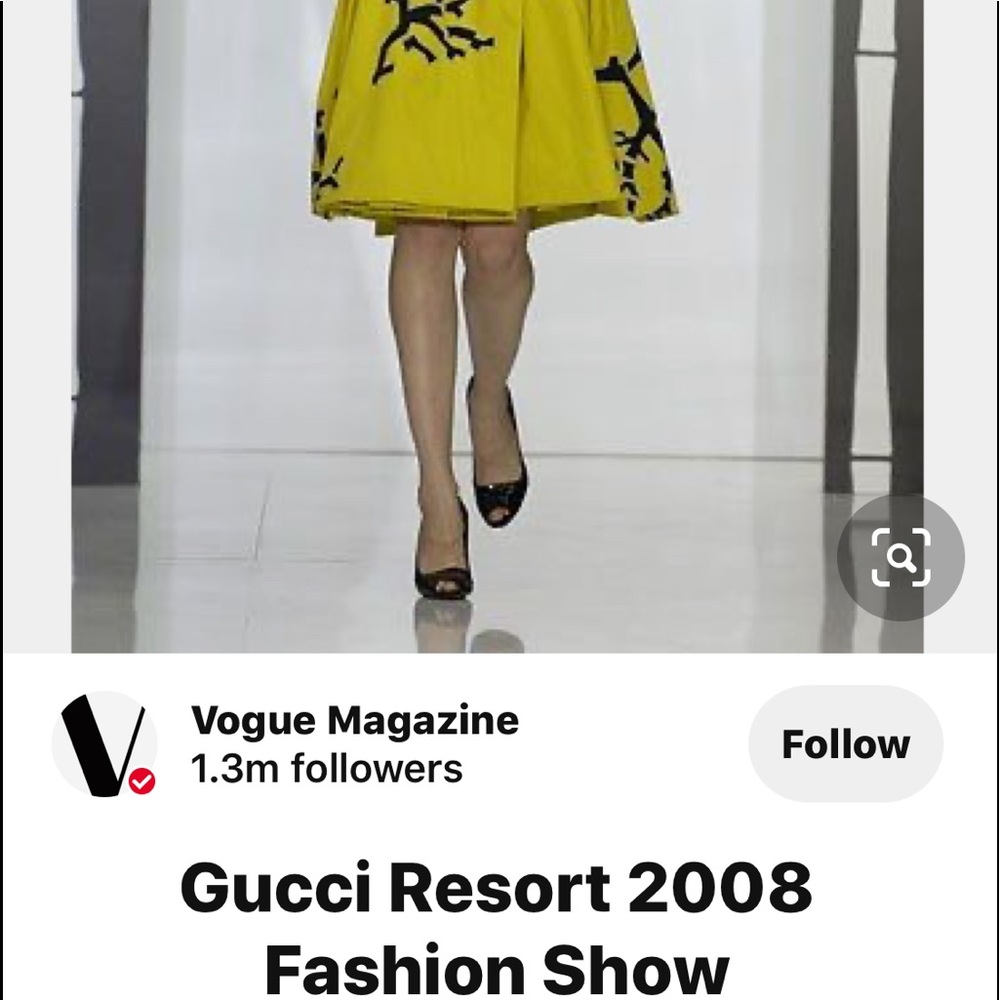 Gucci Yellow and Black Midi Dress - Picture 3 of 8